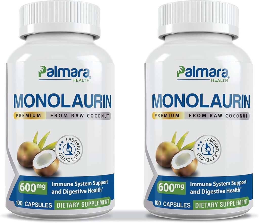 Monolaurin Premium 1,200 mg por servicio (2 Pack (200 cápsulas))