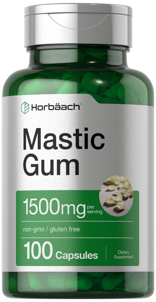 Horbäach Mastic Gum ← 1500mg  100 Capsules ← Non-GMO &amp; Gluten Free Supplement