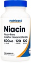 Nutricost Niacin (Flush-Free) Inositol Hexanicotinate 500mg, 120 cápsulas, vitamina B3