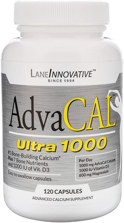 Lane Innovative - AdvaCAL Ultra 1000, Bone Building Calcium, incluyendo vitamina D3 y Magnesio, Easy Absorption (40 Servings)