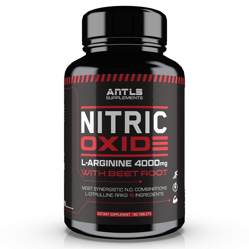 Nitric Oxide Suplemento Booster Complex L Arginine 4000mg,L Citrulline, AAKG,Beet Root,Pre Workout Pills,Muscle Bulider,Growth,Pumps,180 cápsulas