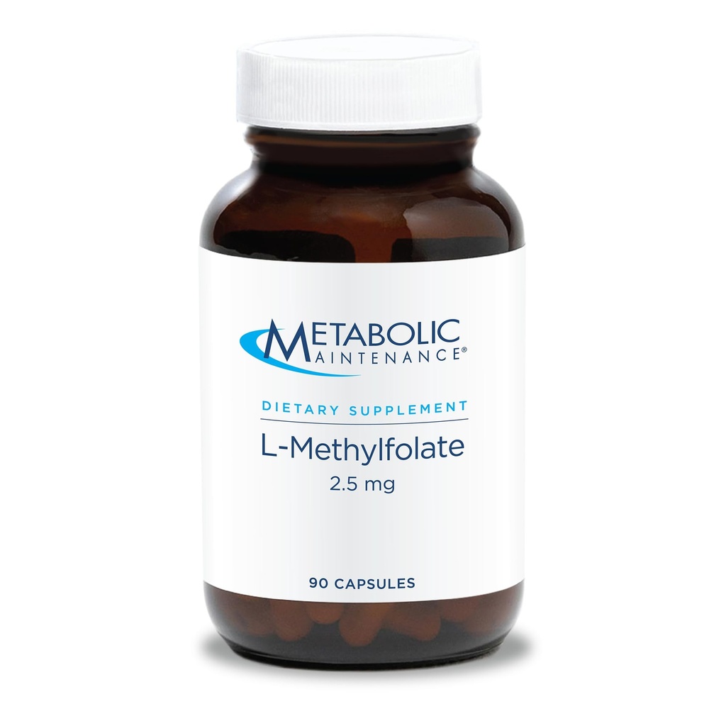 Mantenimiento metabólico L-Methylfolate 2.5 mg - L Methyl Folate, Methylfolate Suplemento para Hombres Mujer, Methylated Vitamin B9 (5-MTHF) para la salud cerebral, el foco y la calma - 30 cápsulas (Pack of 1)