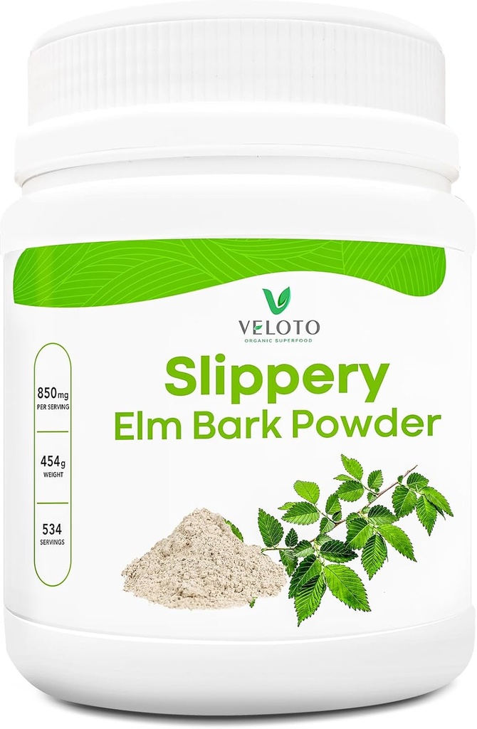 Zapato Elm Bark Powder, Zapato Elm Inner Bark Powder, Natural Herbal Suplemento para calmar Throat & Digestive Health, Gluten-Free, Non-GMO, Vegan-Friendly, 1 lb (534 Servings)