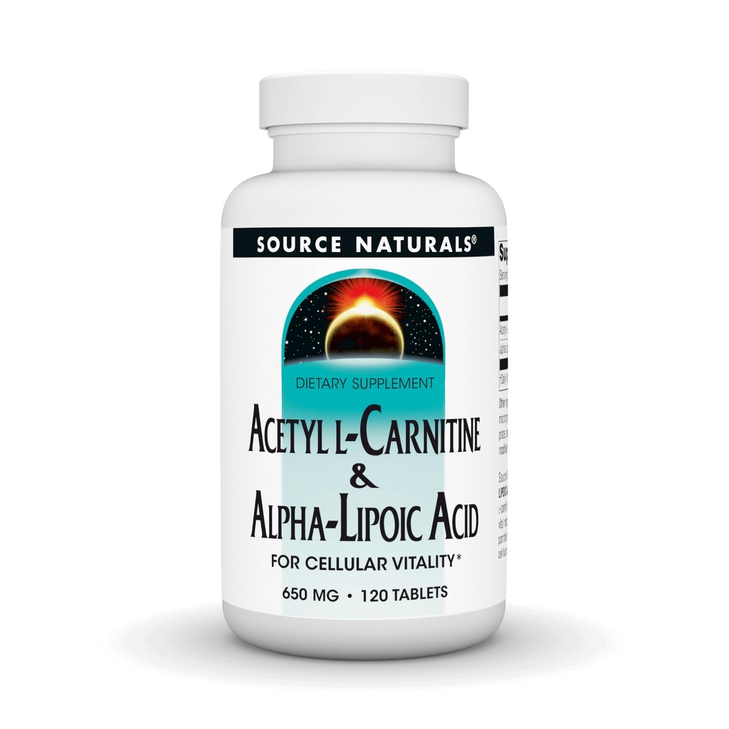 Fuente Naturales Acetyl L-Carnitina & Ácido Alfa-Lipoico 650mg - 120 Tablets