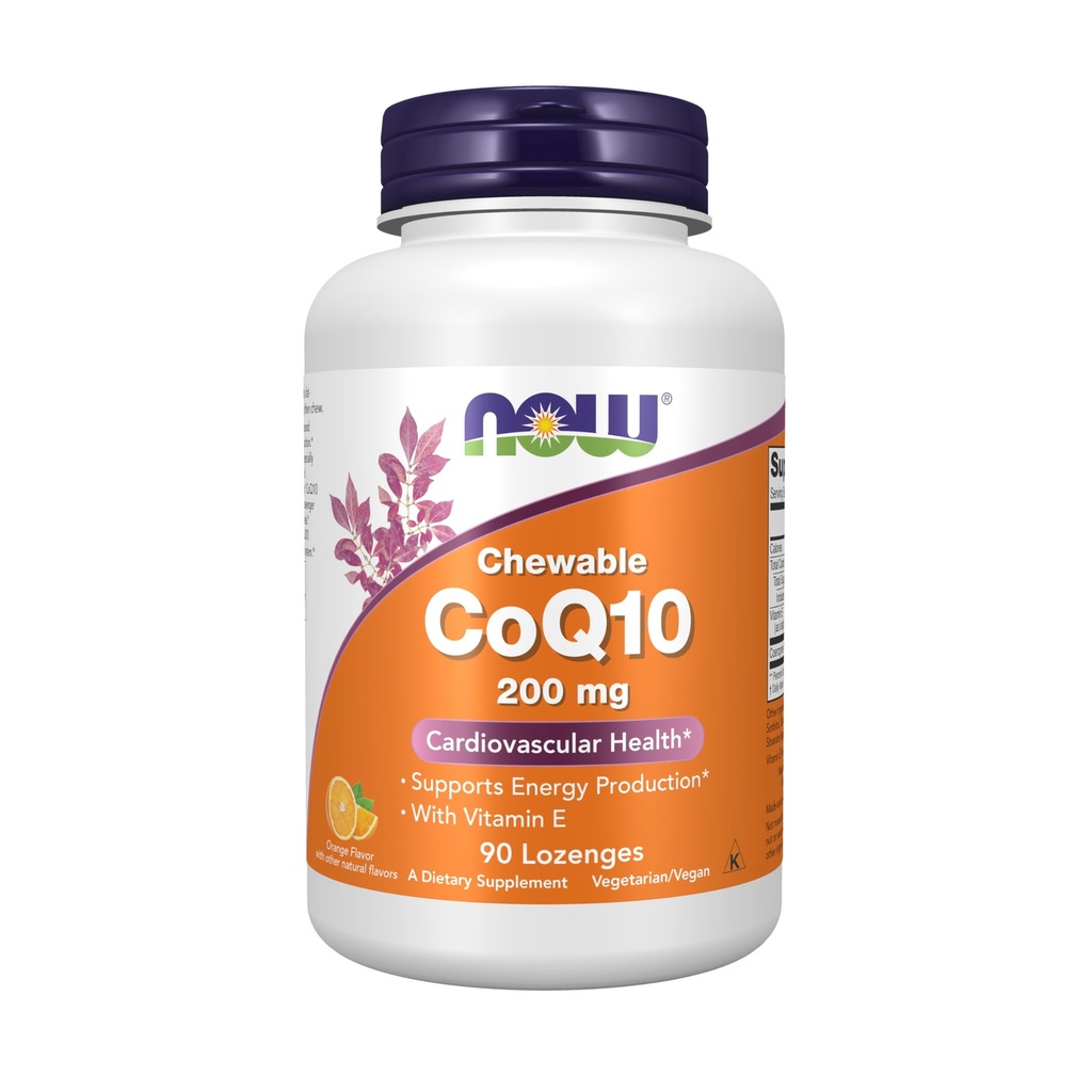 AHORA Suplementos Alimentarios, CoQ10 200 mg, Grado Farmacéutico, Forma All-Trans producida por Fermentation, 90 Lozenges