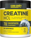 CON-CRET Creatine HCl Powder ← Muscle, Cognitive, Cellular Energy Support Silencio No Bloating or Cramps Silencio USA Made & NSF Certified ← Unflavored (64 Serving)