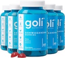 Goli Ashwagandha & Vitamin D Gummy - 300 Conde - Berry mixto, KSM-66, Vegan, Planta base, No Gluten-Free & Gelatin Relájate. Restaurar. Relájate, Pack de 5