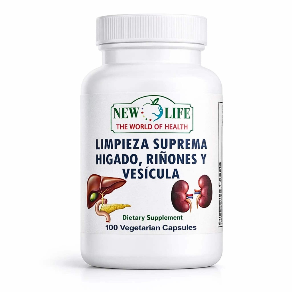 Nueva vida Limpieza Suprema Hígado Riñones y Vesicula, Vida sana, Dandelion Root, Milk Thistle Extract, 100 Capsules