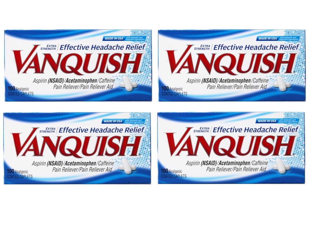 Vanquish Extra Strength Doin Reliever Caplets, 4 Conde