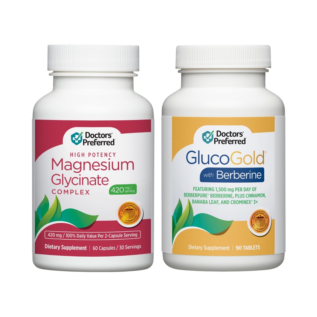 GlucoGold PREFERADO DE DOCTORES con Beberina y Magnesio Glycinate Suplemento