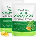 Oil of Oregano Softgels, 2 in 1 Oil of Oregano with Black Seed Oil 240 Count, Oregano Oil Supplement Capsules, Orégano Oil Extract, Non-GMO, Gluten Free - 2 Bag