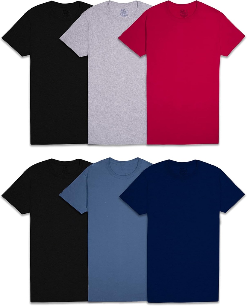 Fruto de la Loom Hombres Eversoft Cotton Short Sleeve Camisetas de bolsillo, transpirable, 2-Pack