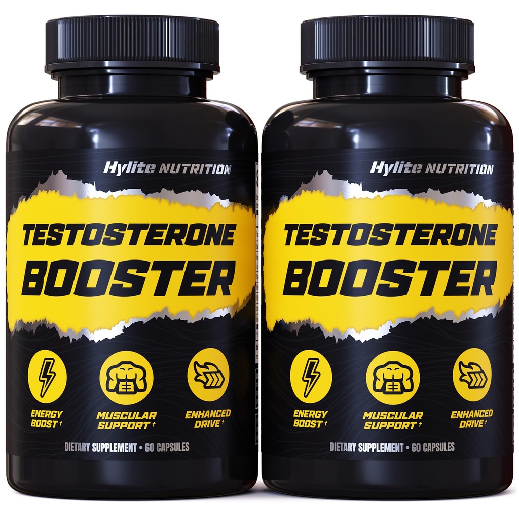 Booster de testosterona - Suplemento de testosterona para hombres - Male Enhancing Pills for Muscle Growth, Libido, Stamina, Strength - Tongkat Ali Muscle Builder Workout Suplemento - Total T Test Boost - 2 PACK