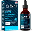 Liver Cleanse Detox " Repair - Herbal Liver Support Milk Thistle Supplement - Silymarin Milk Thistle Supplements with Dandelion Root, Chanca Piedra, Turmeric Root & Artichoke Extract - 2 Fl Oz by E2H