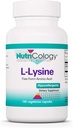 Nutricology L-Lysine - Soporte Inmunitario, L-Lysine HCI, Free Form Amino Acid, 500mg Suplemento, Pura, Orgánica, Vegetarian Capsules - 100 Conteo