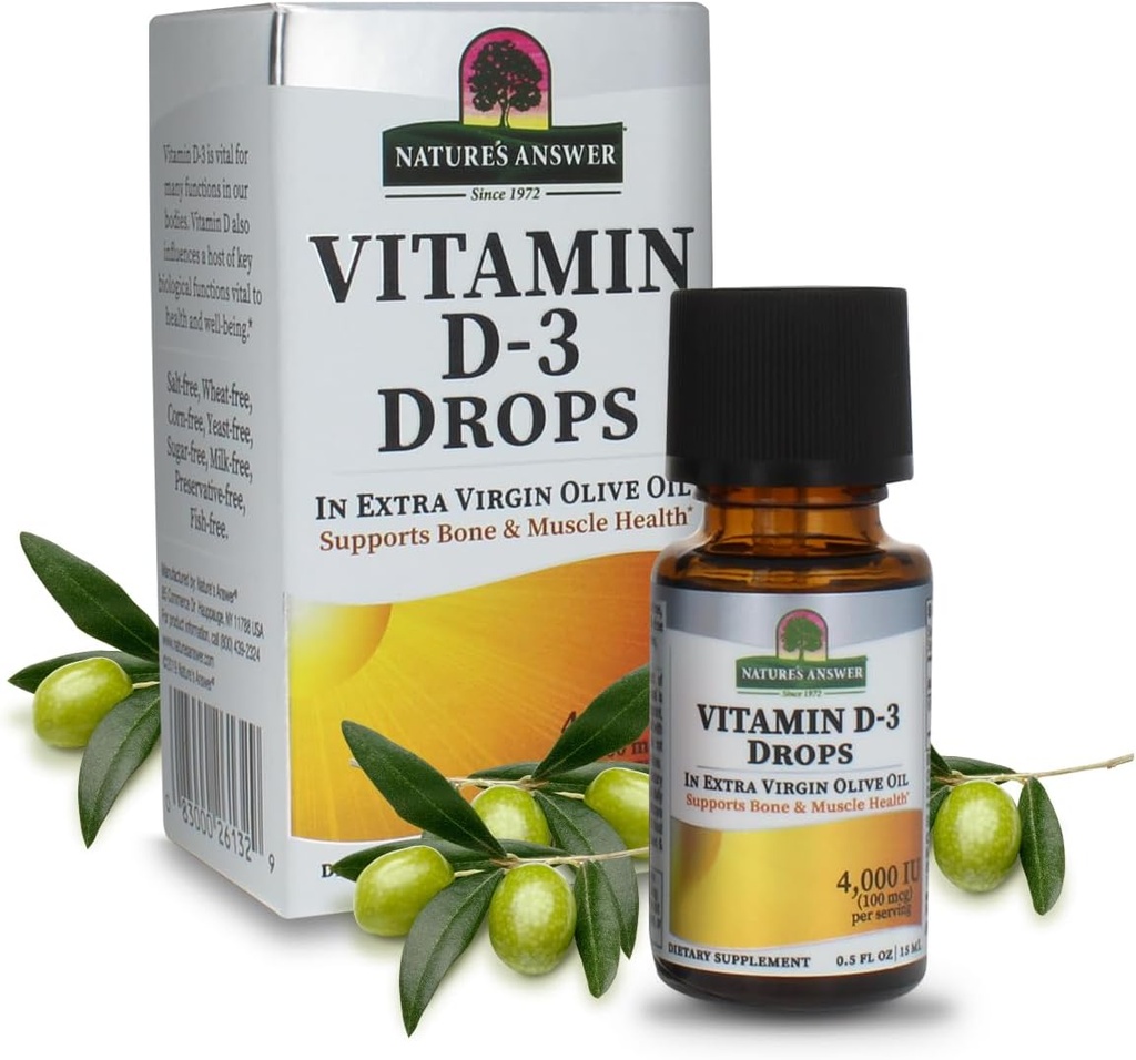 Naturalezas Respuesta Platinum Vitamina D3 4000 UI Suplemento Liquid Drop, 0.5 - 2 por caso. Silencio Immune Booster Silencio promueve el músculo &amp; Bone Health