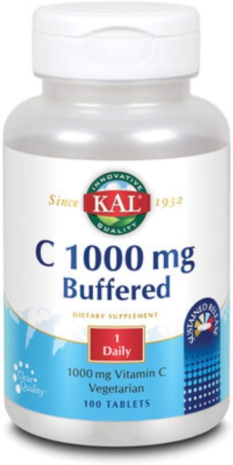 KAL Vitamina C Buffered Sustained Release Tablets, 1000 mg, 100 Count