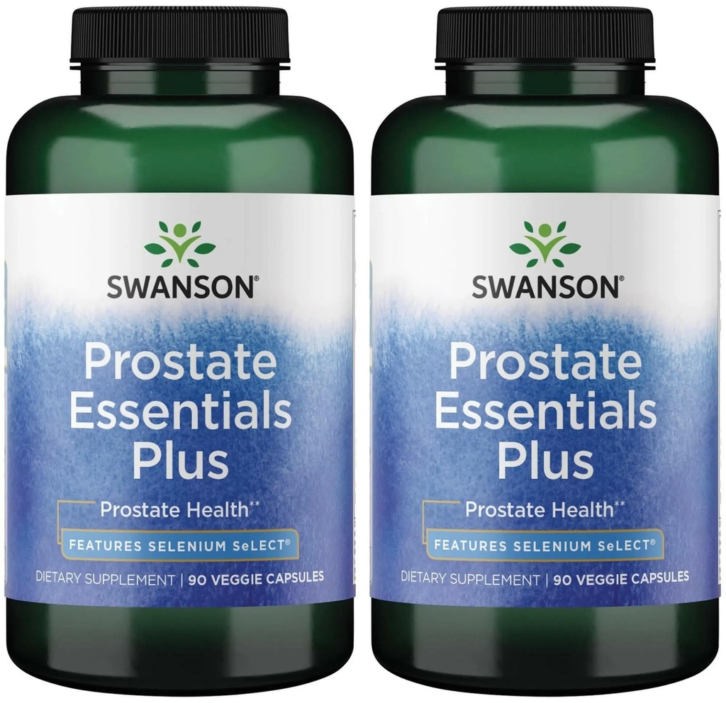 Swanson Prostate Plus - Suplemento natural para los hombres que promueven la alimentación saludable del tracto urinario Frecuencia - Apoyo a la salud total de la próstata 90 cápsulas Veg (2 Pack)
