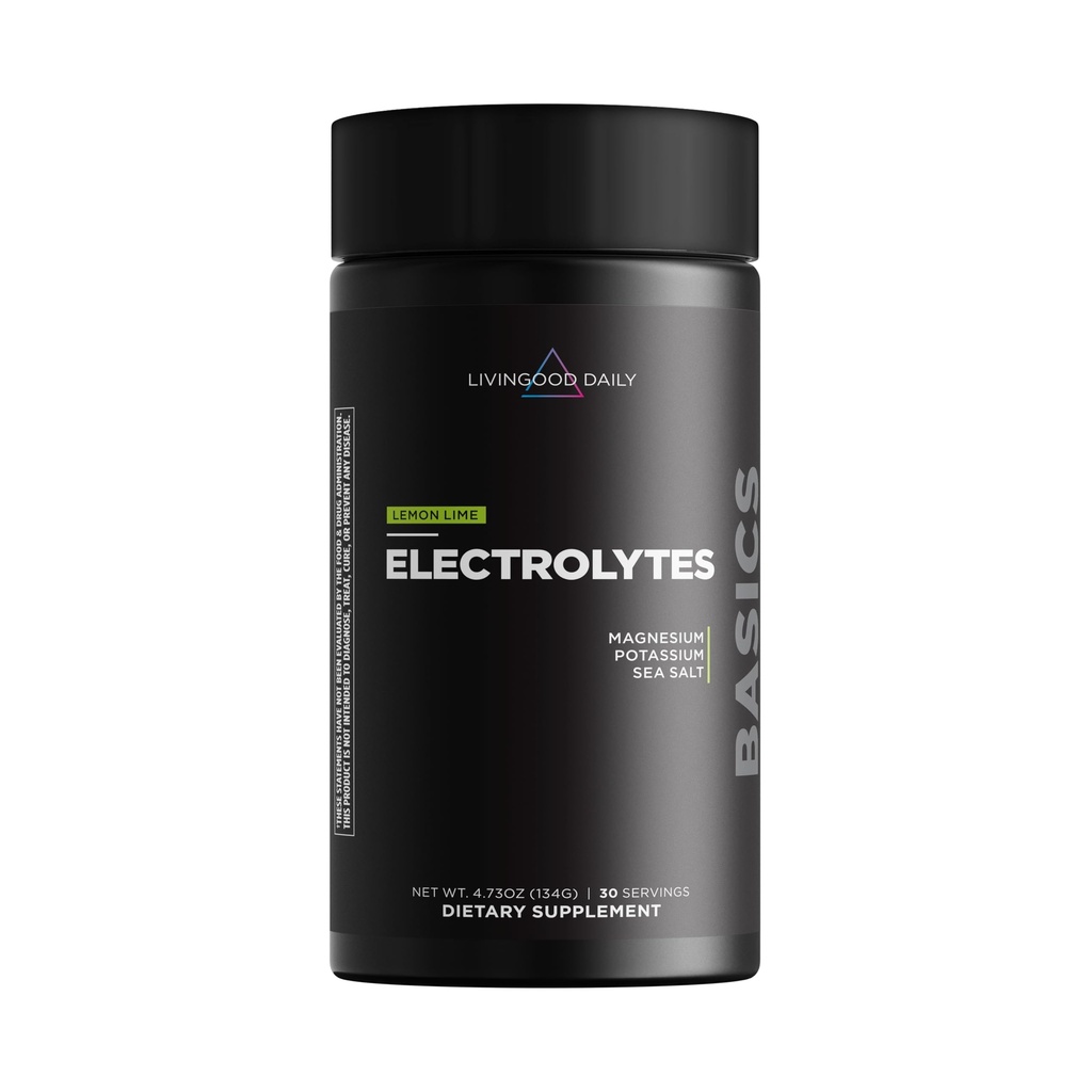 Livingood Daily Electrolytes Powder, Electrolytes Hydration Drink Mix with Vitamin C, Magnesium, Taurine &amp; Sea Salt, Electrolyte Supplement For Energy & Hydration, Keto, Lemon Lime Flavor, 30 Servings