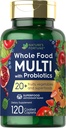 La fortuna entera de la naturaleza Multivitamínico de alimentos con probióticos viv 120 Coated Caplets  Hecho con 20 Frutas y verduras ← Non-GMO & Gluten Free Supplement