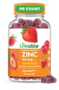 Lifeable Zinc Gummies ← 50mg TENIDO Great Tasting Natural Flavor Zinc Vitamins TEN Gluten Free, Vegetarian, GMO-Free Zinc Chewable ← para Immune Support TEN 90 Gummies