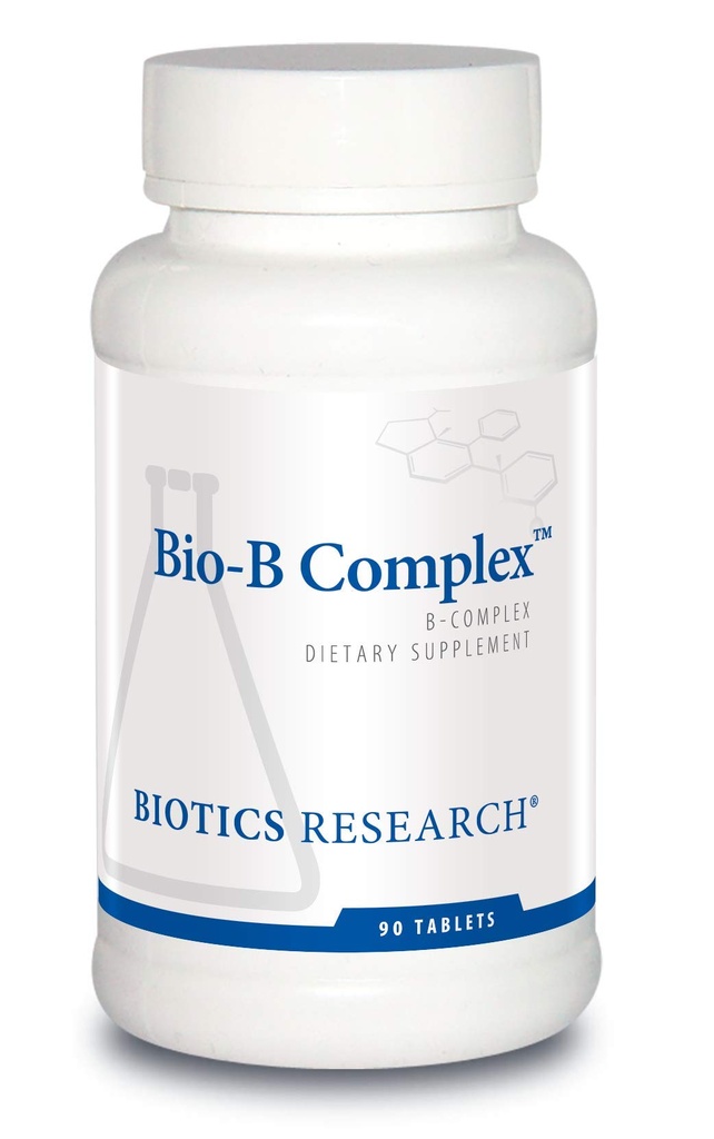 Biotics Research Complejo Complejo Complejo de Alta Potencia B con Folato y Vitaminas B2, B6 y B12 para Producción Energética, soporta Función Cardiovascular, Rutas metabólicas, Salud Cerebro 90 Tabs