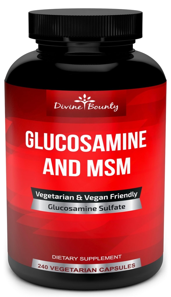 Gaviota Divina Sulfato de Glucosamina (2000mg por Serving) con MSM - 240 pequeñas cápsulas vegetarianas - Sin pez Shell o aditivos perjudiciales