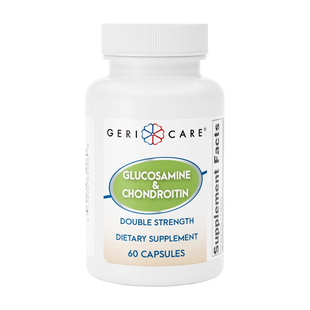 Glucosamina Gericare HCl 500 mg, Sulfato de condroitina 400 mg con cápsulas suplementarias de sodio 35 mg - Apoya la movilidad conjunta, promueve la salud de cartílago y la flexibilidad, 60 Cuenta (Pack of 1)