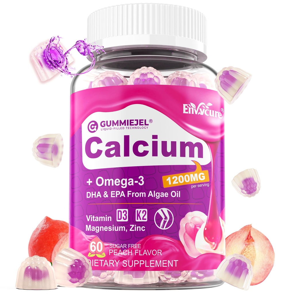 Gafas de Citrato de Calcio Gratuito para Mujer &amp; Hombre 1000mg, Vitamina D3 K2, Magnesio, Zinc, Borón, Manganeso, Cobre, Última Abs Absorción Suplementos de Calcio para Hueso, Muscle & Immune - Vegan, 60 Conde