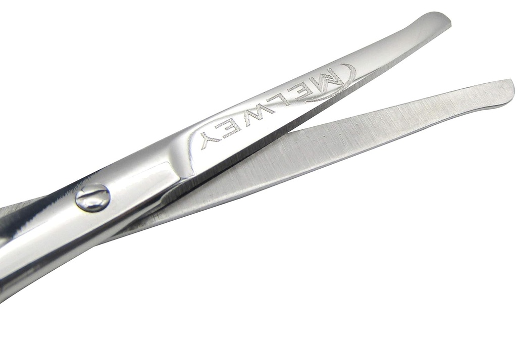 Tijeras de pelo facial de acero inoxidable redondeado – Tijeras de seguridad para el cabello de nariz, cejas, pestañas, bigote, barba y uñas de bebé