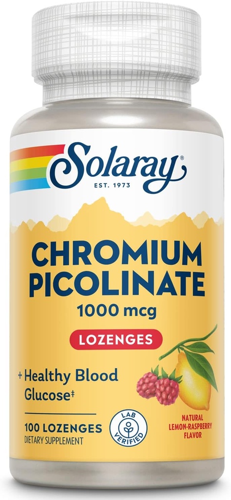Solaray Chromium Picolinate Lozenges 1000mcg, tención 100 Conde