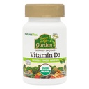 Naturalezas Plus Fuente de Vida Jardín Certificado Vitamina Orgánica D3 - Cholecalciferol 5000 iu, 60 cápsulas veganos - Suplemento integral de base vegetal - Vegetariano, libre de gluten - 30 servicios