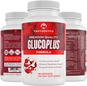 TRUTHENTICS Gluco Más - 20 hierbas, vitaminas " minerales con canela, cromo, vanadio, melón de bitter, ácido lipoico alfa, magnesio - sin gluten, no GMO - 60 cápsulas