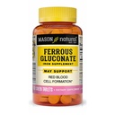 Gluconato de ferroso natural de Mason - Apoya la formación de células rojas de sangre, suave sobre suplemento de hierro de estómago, 100 Tabletas