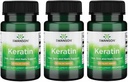 Keratina de Swanson (de lana tibetana) - Suplemento Natural Promoción de Juntas Saludables, Pelo, Piel & Nails - Ayuda Nourish Healthy Connective Tissues - (60 cápsulas, 50 mg cada uno) (3 Pack)