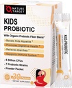 Probióticos-para-Kids con fibra de prebióticos, 5 millones de dólares CFUs Kids Probiotic Powder for Digestive Health & Immune Support, 7 Organic Probiotic Strains for Age 3+, Dairy, Gluten & Sugar Free, 30 Packets