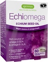 Echiomega Vegan Triple Omega 3 6 9 500 mg, Echium Seed Oil, EFA Suplemento para Mujeres con GLA, 60 Softgels