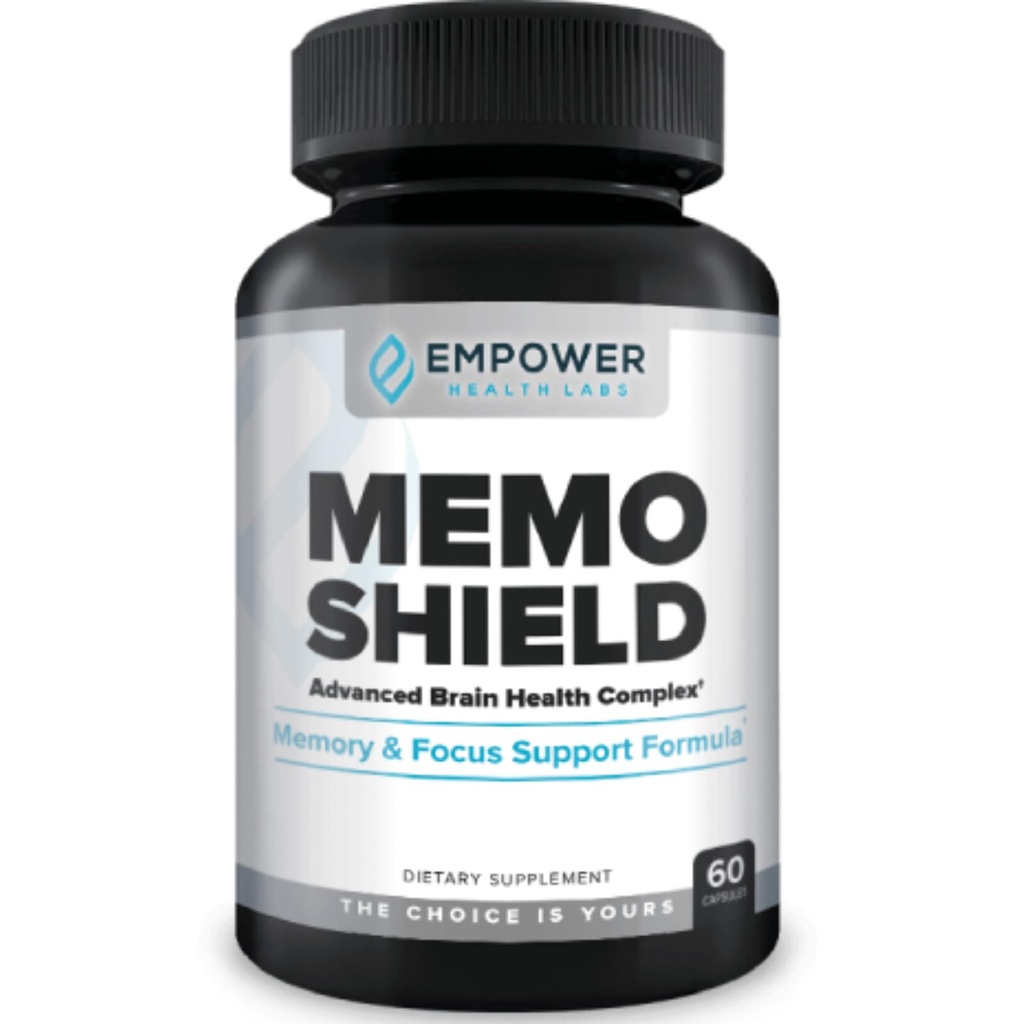 MemoShield Brain Health Supplement – Advanced Memory Support with Lion's Mane, Bacopa Monnieri, and Ginkgo Biloba – Cognitive Function and Brain Health Formula – 60 Capsules