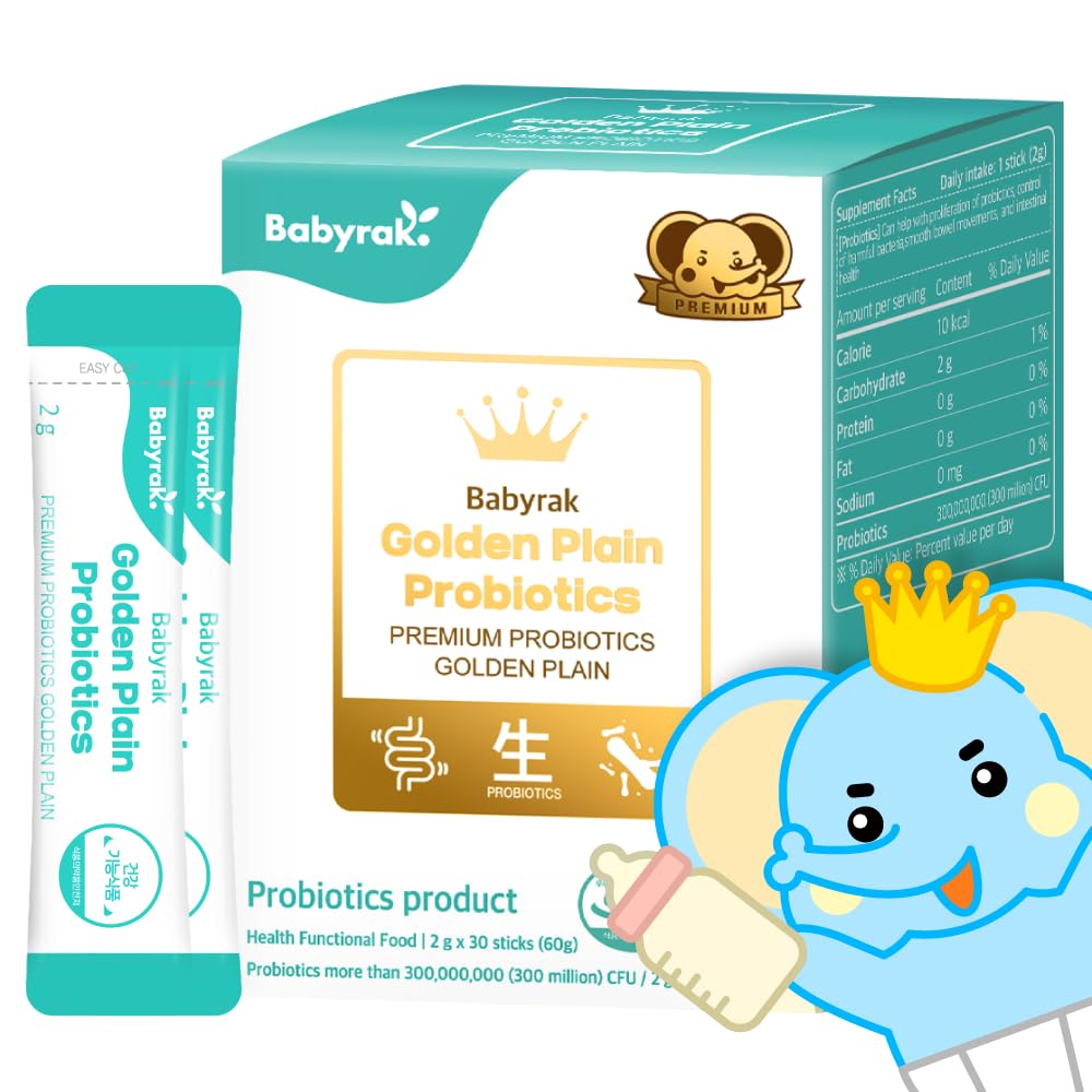 Golden Plain Probióticos I Prebióticos &amp; Probióticos No Sabores Artificiales I No Dulces I 30 Pegatinas