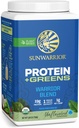 Sunwarrior Warrior Blend Protein Greens Powder Drink Mix ¦ BCAA Plant Based Organic Hemp Seed Vegan Gluten Free Non-GMO Pólvora de proteína bajo de carbohidratos de 750 G 30 SRV