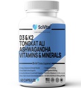 Ashwagandha 10000mg Tongkat Ali 40000mg Suplemento con Multivitamin D3 K2 - Men's Health & Stress, Mood, Energy, Endurance Support - Ashwagandha Capsules Tongkat Ali for Men USA - 60 Conde