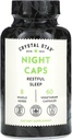 Cristal Star Night Caps Natural Sleep Aid Supplement (60 Capsules) – Herbal Non-Habit Forming – Valerian Root, Kava & Passion Flower – Non-GMO