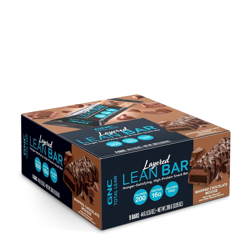 GNC Total Lean Layered Lean Bar TorturaHunger Satisfying - High Protein Snack Bar ← Whipped Chocolate Mousse - 9 Bares