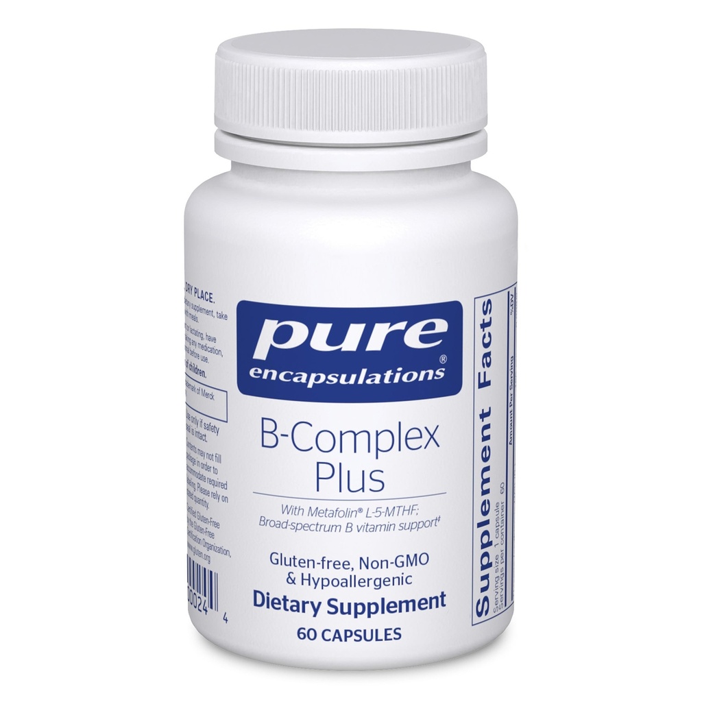 Pure Encapsulations B-Complex Plus - B Vitaminas Suplemento para apoyar la salud neurológica, la salud cardiovascular, los niveles de energía " Nervous System Support* - con vitamina B12 " Más - 60 cápsulas