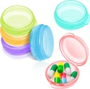 Patelai 6 Packs Small Pill Organizer Box, Travel Pill Container Portable Daily Mini Medicine Case Holder for Pocket Purse Briefcase Travel Medicine Cod Liver Oil Storage Box (Fresh Color)