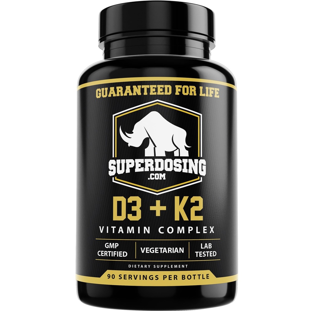 Mejor valor Max Strength 10,000 iu Vitamin D3 y 1500 mcg Vitamina K2 Suplementos 1 Botella Pk D3K2 Vitaminas y Suplementos para la Salud. D3-K2 MK4 Capsules, mejor vitamina K2D3 para el sistema inmunológico.