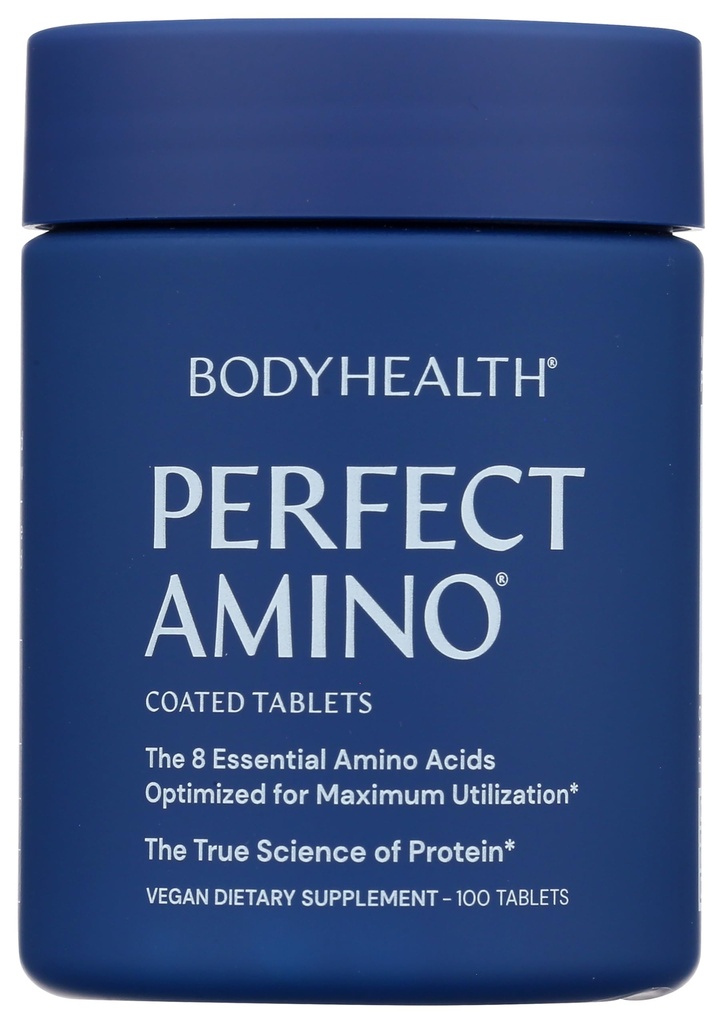 PerfectAmino (100 ct) Tabletas fáciles de absorber, Aminoácidos esenciales Suplemento con BCAAs, Proteína Vegana para el entrenamiento de postes &amp; recuperación muscular con lisina, triptófano, leucina, metionina