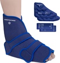 KingPavonini Ankle Foot Ice Pack Wrap for Sprained Ankle and Surgery Recovery, Reusable Gel Ice Packs for Feet Injuries, Plantar Fasciitis, Aquiles Tendonitis, Terapia Caliente/Cold (1 Wrap+4 Gel Packs)