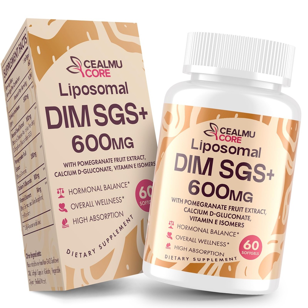 Suplemento Liposomal DIM SGS - Suplemento hormonal para Hombres, Suplementos de Estrógeno Contiene Glucosinola Sulforaphane, Vitamina E, Fruta Pomegranada - Apoyo Detox y Antioxidante (1 Pack)