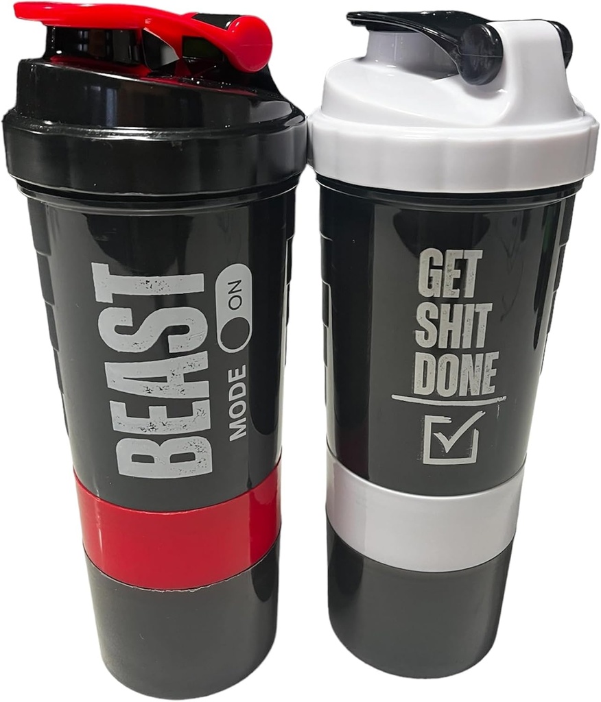 Hervidor Genérico Protein Shaker - ShakePro16oz Botella BPA libre con almacenamiento Leak-Proof para Powder/Pills - Ideal para gimnasio y fitness
